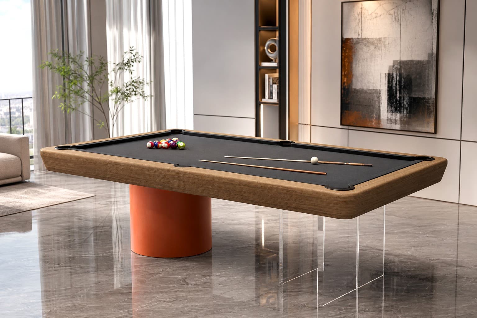 Flint Drum — modern designer game table by FLINT Billiards